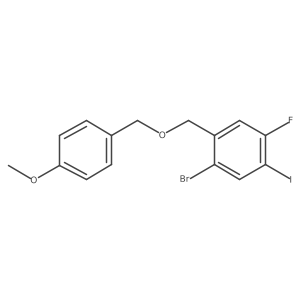 1-Bromo-4-fluoro-5-iodo-2-(((4-methoxybenzyl)oxy)methyl)benzene结构式