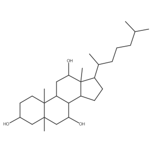 5,10,13-Trimethyl-17-(6-methylheptan-2-yl)-1,2,3,4,6,7,8,9,11,12,14,15,16,17-tetradecahydrocyclopenta[a]phenanthrene-3,7,12-triol结构式
