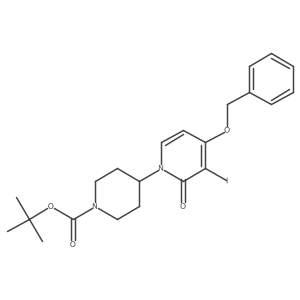 tert-Butyl 4-(4-(benzyloxy)-3-iodo-2-oxopyridin-1(2H)-yl)piperidine-1-carboxylate结构式