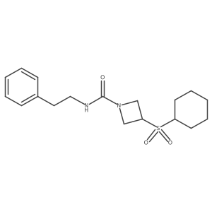 3-(cyclohexylsulfonyl)-N-phenethylazetidine-1-carboxamide结构式