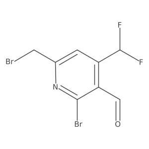 2-Bromo-6-(bromomethyl)-4-(difluoromethyl)nicotinaldehyde Structure