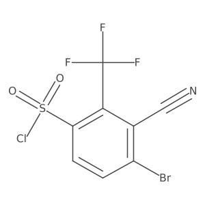4-Bromo-3-cyano-2-(trifluoromethyl)benzenesulfonyl chloride结构式