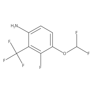 4-Difluoromethoxy-3-fluoro-2-(trifluoromethyl)aniline结构式