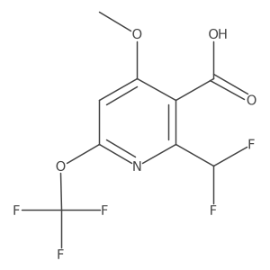 2-(Difluoromethyl)-4-methoxy-6-(trifluoromethoxy)pyridine-3-carboxylic acid结构式