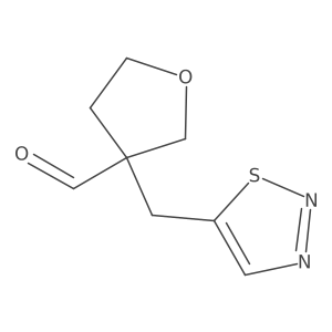 3-[(1,2,3-Thiadiazol-5-yl)methyl]oxolane-3-carbaldehyde结构式