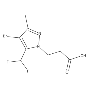 3-[4-Bromo-5-(difluoromethyl)-3-methyl-1h-pyrazol-1-yl]propanoic acid Structure