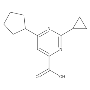 6-Cyclopentyl-2-cyclopropylpyrimidine-4-carboxylic acid Structure