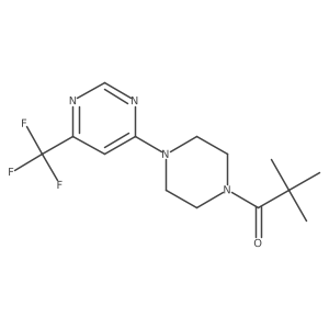 2,2-Dimethyl-1-(4-(6-(trifluoromethyl)pyrimidin-4-yl)piperazin-1-yl)propan-1-one Structure