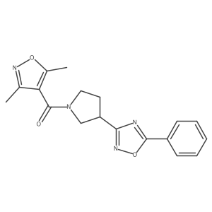(3,5-Dimethylisoxazol-4-yl)(3-(5-phenyl-1,2,4-oxadiazol-3-yl)pyrrolidin-1-yl)methanone结构式