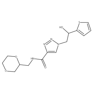 N-[(1,4-dioxan-2-yl)methyl]-1-[2-hydroxy-2-(thiophen-2-yl)ethyl]-1H-1,2,3-triazole-4-carboxamide Structure