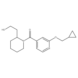 (2-(Cyclopropylmethoxy)pyridin-4-yl)(2-(2-hydroxyethyl)piperidin-1-yl)methanone结构式