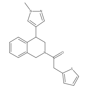 1-(4-(1-methyl-1H-pyrazol-4-yl)-3,4-dihydroisoquinolin-2(1H)-yl)-2-(thiophen-2-yl)ethanone Structure