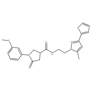 1-(3-methoxyphenyl)-N-(2-(5-methyl-3-(thiophen-2-yl)-1H-pyrazol-1-yl)ethyl)-5-oxopyrrolidine-3-carboxamide Structure