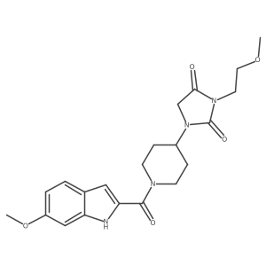 1-(1-(6-methoxy-1H-indole-2-carbonyl)piperidin-4-yl)-3-(2-methoxyethyl)imidazolidine-2,4-dione结构式