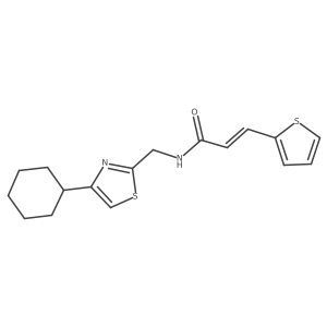(E)-N-((4-cyclohexylthiazol-2-yl)methyl)-3-(thiophen-2-yl)acrylamide结构式