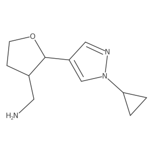 ((2R,3S)-2-(1-Cyclopropyl-1H-pyrazol-4-yl)tetrahydrofuran-3-yl)methanamine Structure