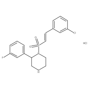 1-[2-(3-Chlorophenyl)ethenesulfonyl]-2-(3-fluorophenyl)piperazine hydrochloride Structure