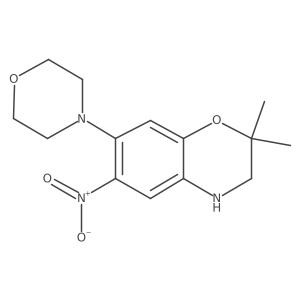 2,2-Dimethyl-7-morpholino-6-nitro-3,4-dihydro-2H-benzo[B][1,4]oxazine结构式