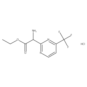 Ethyl 2-amino-2-(4-(trifluoromethyl)pyrimidin-2-yl)acetate hydrochloride结构式