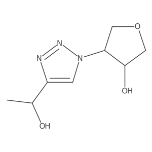 rac-(3R,4S)-4-[4-(1-hydroxyethyl)-1H-1,2,3-triazol-1-yl]oxolan-3-ol结构式