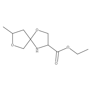 Ethyl 8-methyl-1,7-dioxa-4-azaspiro[4.4]nonane-3-carboxylate结构式