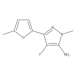 4-fluoro-1-methyl-3-(5-methylfuran-2-yl)-1H-pyrazol-5-amine结构式