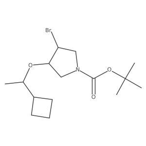 Tert-butyl 3-bromo-4-(1-cyclobutylethoxy)pyrrolidine-1-carboxylate Structure