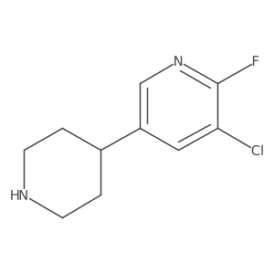 3-Chloro-2-fluoro-5-(piperidin-4-yl)pyridine结构式