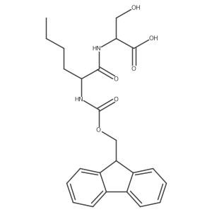 (2S)-2-[(2S)-2-({[(9H-fluoren-9-yl)methoxy]carbonyl}amino)hexanamido]-3-hydroxypropanoic acid结构式