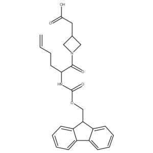 2-{1-[2-({[(9H-fluoren-9-yl)methoxy]carbonyl}amino)hex-5-enoyl]azetidin-3-yl}acetic acid结构式