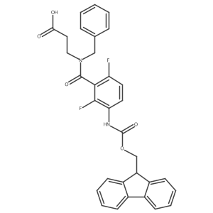 3-{N-benzyl-1-[3-({[(9H-fluoren-9-yl)methoxy]carbonyl}amino)-2,6-difluorophenyl]formamido}propanoic acid Structure