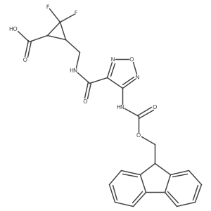 3-({[4-({[(9H-fluoren-9-yl)methoxy]carbonyl}amino)-1,2,5-oxadiazol-3-yl]formamido}methyl)-2,2-difluorocyclopropane-1-carboxylic acid结构式