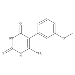 6-Amino-5-(3-methoxyphenyl)-2-sulfanyl-3,4-dihydropyrimidin-4-one Structure