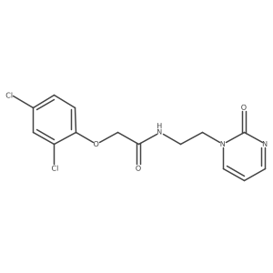 2-(2,4-dichlorophenoxy)-N-(2-(2-oxopyrimidin-1(2H)-yl)ethyl)acetamide结构式