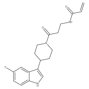 N-{3-[4-(5-fluoro-1H-indol-3-yl)piperidin-1-yl]-3-oxopropyl}prop-2-enamide结构式