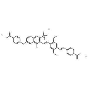 Ammonium 4-((4-((7-((4-carboxylatophenyl)amino)-1-hydroxy-3-sulfonatonaphthalen-2-yl)diazenyl)-2,5-dimethoxyphenyl)diazenyl)benzoate结构式