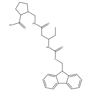 (1RS,2SR)-2-{[(3R)-3-({[(9H-fluoren-9-yl)methoxy]carbonyl}amino)pentanamido]methyl}cyclopentane-1-carboxylic acid结构式
