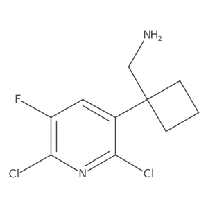 [1-(2,6-Dichloro-5-fluoropyridin-3-yl)cyclobutyl]methanamine Structure