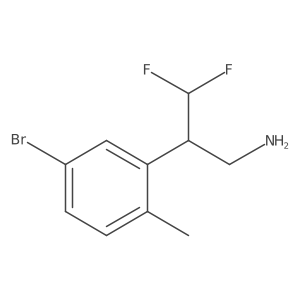 2-(5-Bromo-2-methylphenyl)-3,3-difluoropropan-1-amine结构式