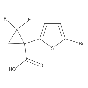 1-(5-Bromothiophen-2-yl)-2,2-difluorocyclopropane-1-carboxylic acid结构式