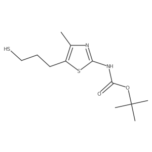 tert-butyl N-[4-methyl-5-(3-sulfanylpropyl)-1,3-thiazol-2-yl]carbamate结构式
