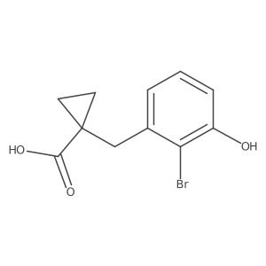 1-[(2-Bromo-3-hydroxyphenyl)methyl]cyclopropane-1-carboxylic acid Structure