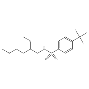 N-(2-Methoxy-4-methylsulfanylbutyl)-4-(trifluoromethyl)benzenesulfonamide结构式