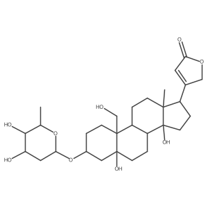 (3I(2),5I(2))-3-(2,6-Dideoxy-I(2)-D-xylo-hexopyranosyl)-5,14,19-trihydroxycard-20(22)-enolide Structure