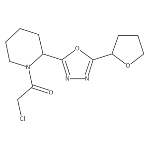 2-Chloro-1-[2-[5-[(2R)-oxolan-2-yl]-1,3,4-oxadiazol-2-yl]piperidin-1-yl]ethanone Structure