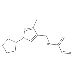 N-((1-Cyclopentyl-3-methyl-1H-pyrazol-4-yl)methyl)acrylamide结构式