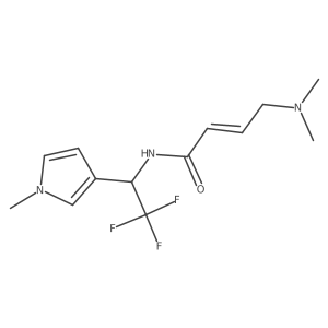 (E)-4-(Dimethylamino)-N-[2,2,2-trifluoro-1-(1-methylpyrrol-3-yl)ethyl]but-2-enamide Structure
