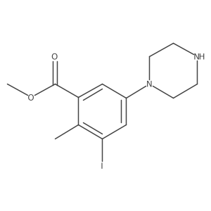 Methyl 3-iodo-2-methyl-5-(piperazin-1-yl)benzoate结构式