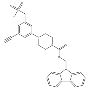 (9H-fluoren-9-yl)methyl 4-{3-ethynyl-5-[(fluorosulfonyl)methyl]phenyl}piperazine-1-carboxylate Structure