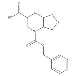 rac-(4aR,7aS)-4-[(benzyloxy)carbonyl]-hexahydro-2H-furo[3,4-b][1,4]oxazine-2-carboxylic acid结构式